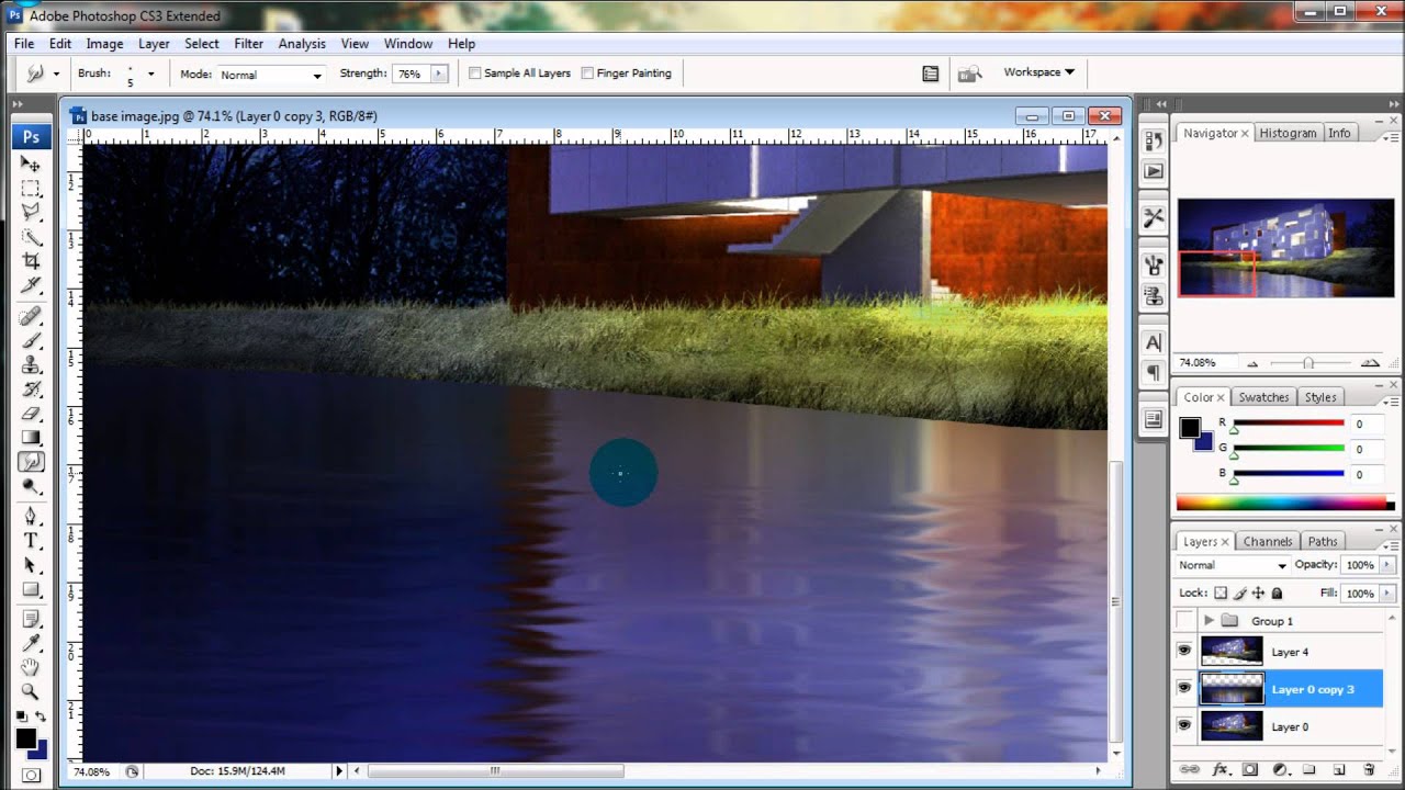 Architecture Illustrations: Fast Water Reflections via Photoshop