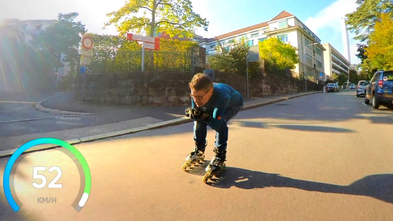 Inline Skating Downhill Carving and Sliding in Lausanne Sept 2024