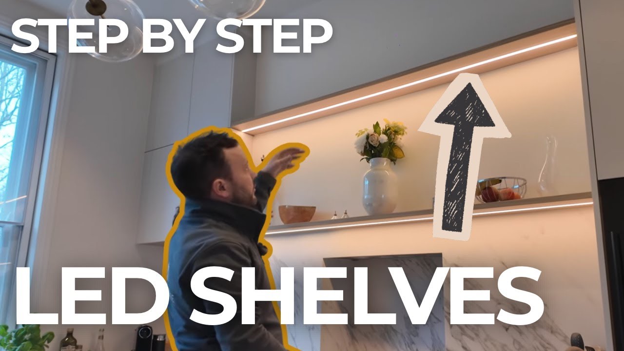 LED Shelf Lighting Installation Step-by-Step | DIY Wood Shelves Built With Makita Tools