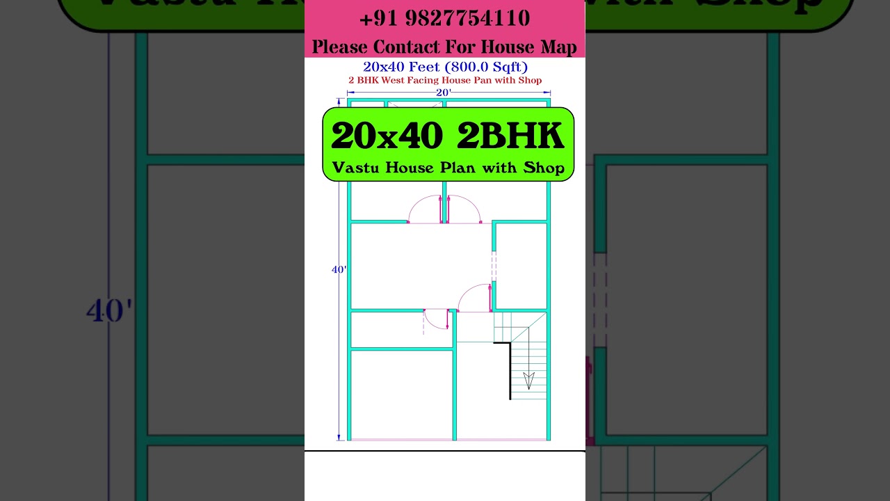 20x40 house plans with Shop | 20 by 40 ka Naksha | 20*40 house plan