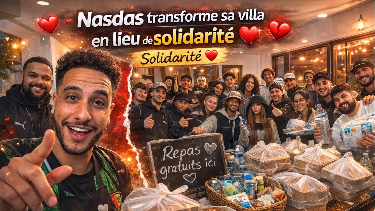 Un repas g&eacute;ant dans la villa : le geste fort de Nasdas ❤️