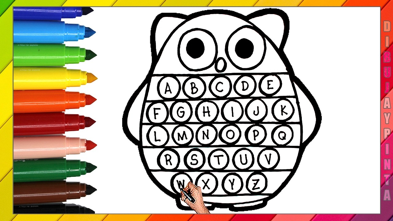 Cómo Dibujar POP IT ABECEDARIO ARCOIRIS 🔴🟠🟡🟢🔵🟣🌈 Dibujos Para Niños