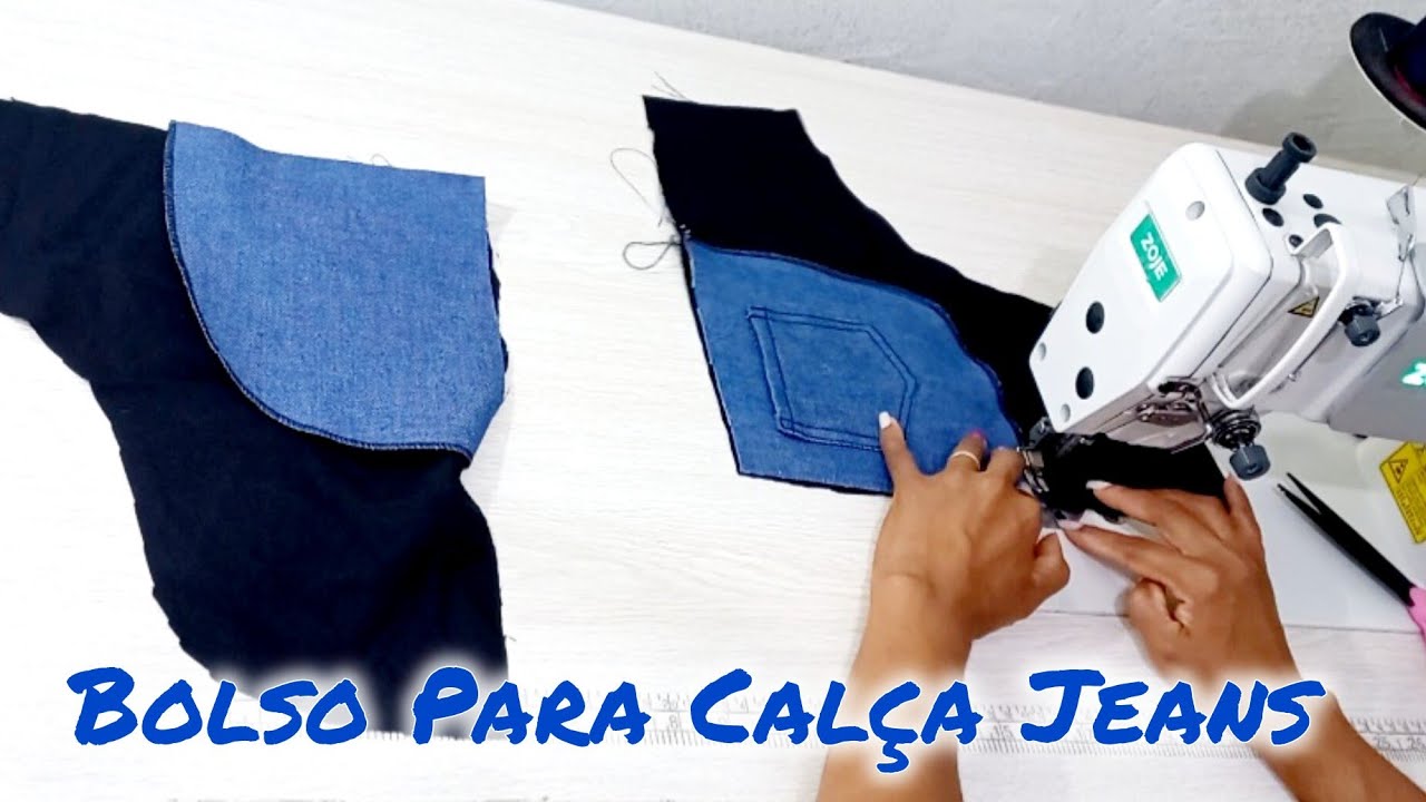 COMO COSTURAR BOLSOS EM CALÇA JEANS bolso frente