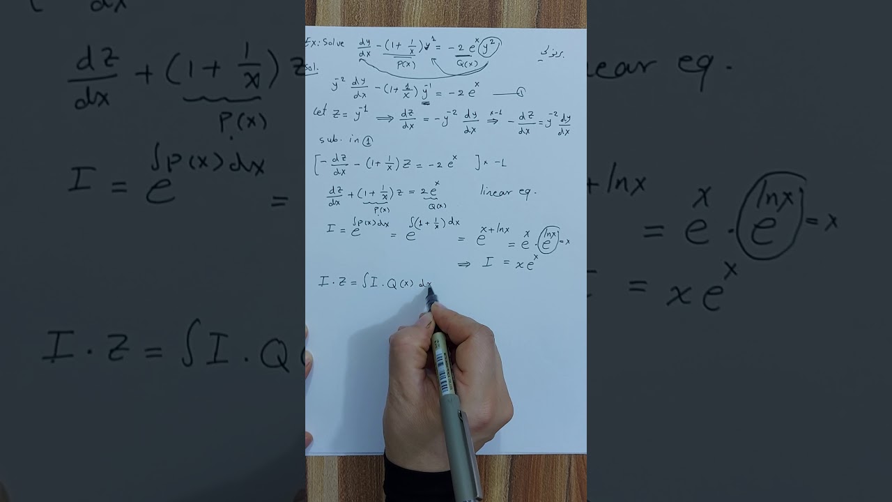 المعادلات التفاضلية الإعتيادية / اكمال المحاضرة 9 (معادلة برنولي)
