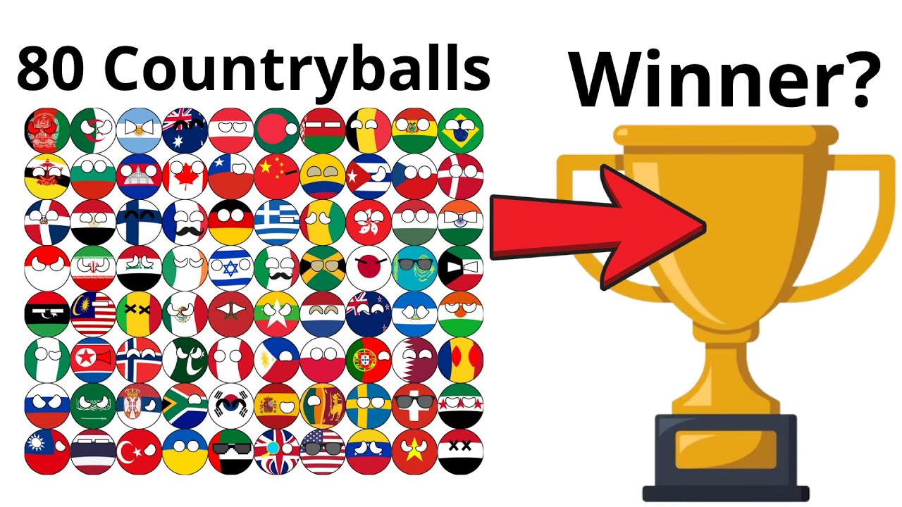 This was not expected!😱 80 Countryballs elimination marble race.