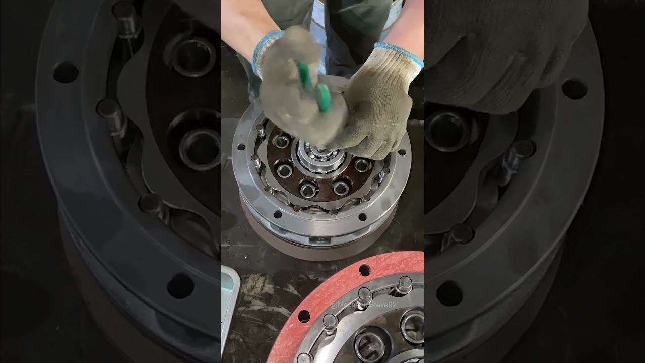 Assembly of XWED74-187-3KW two-stage cycloidal pinwheel reducer.