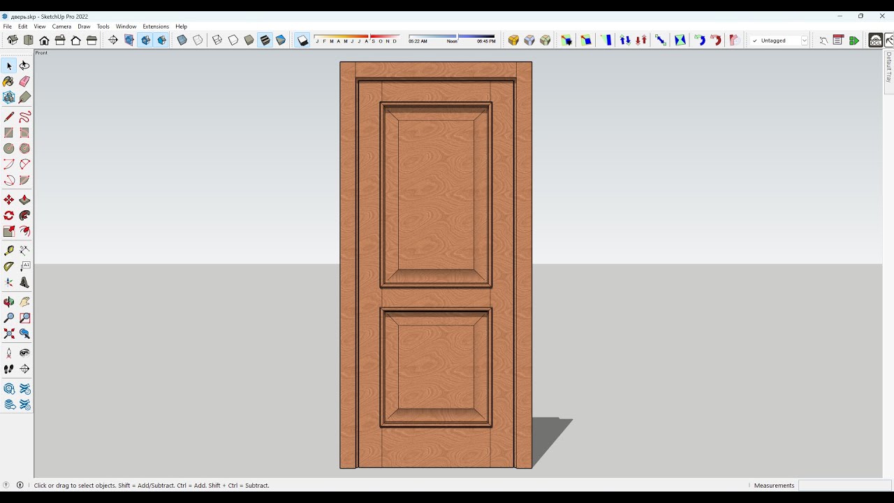 Как создать дверь в Скетчап. How to create a door in SketchUp