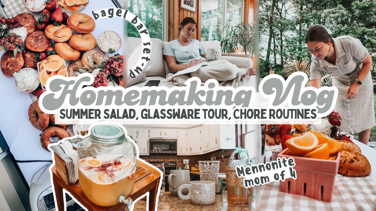 Homemaking Vlog: bagel bar, famous kale salad recipe, + motherhood challenge | Mennonite Mom of 4