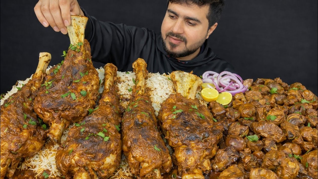 Huge Mutton Pieces With Rice | Relaxing ASMR Eating
