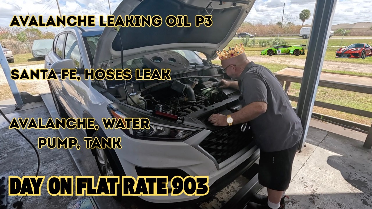 Two Avalanches Leaking and a Santa Fe Coolant leak. DAY on Flat Rate 903