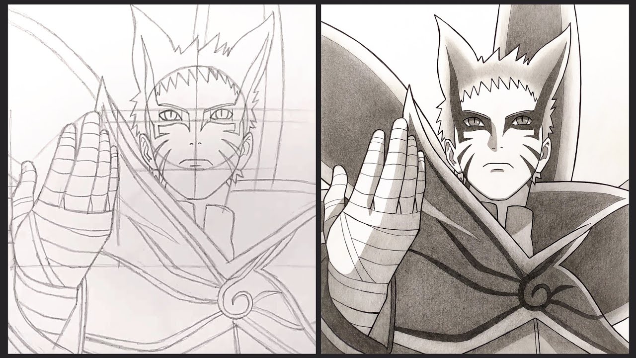 Cara Menggambar Naruto Baryon Mode - Boruto | Drawing Naruto - Step by Step