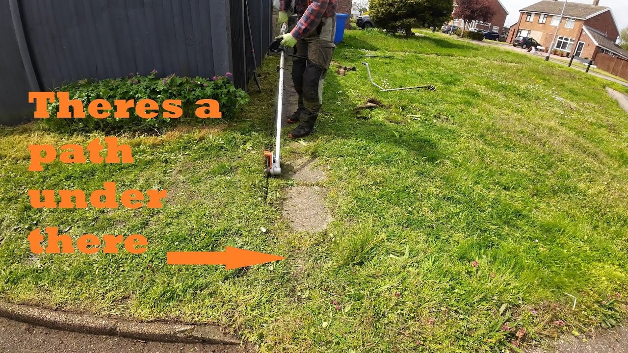 Peeling away years of overgrown edges and paths | grass cutting and edging satisfaction