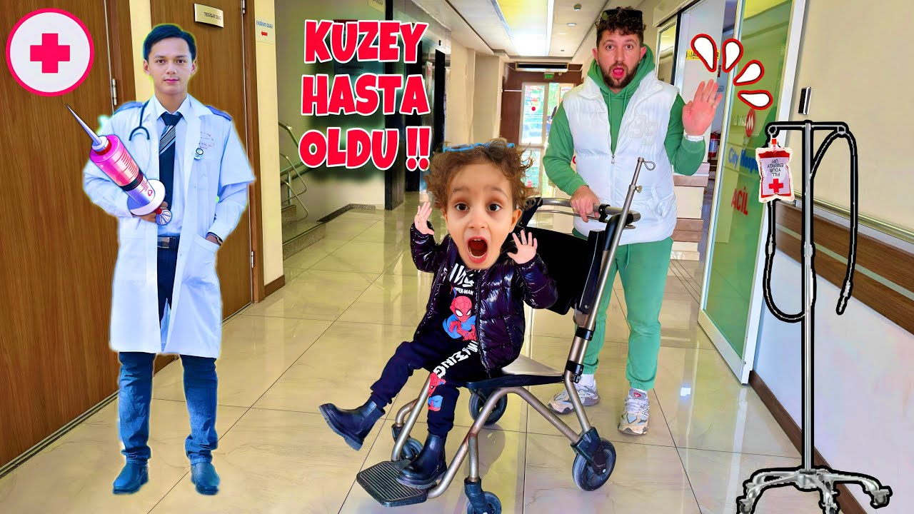 KUZEY HASTA OLDU ‼️ HASTANEYE GİTTİK OKULA GİTMEMEK İÇİN ŞAKA YAPMIŞ ???