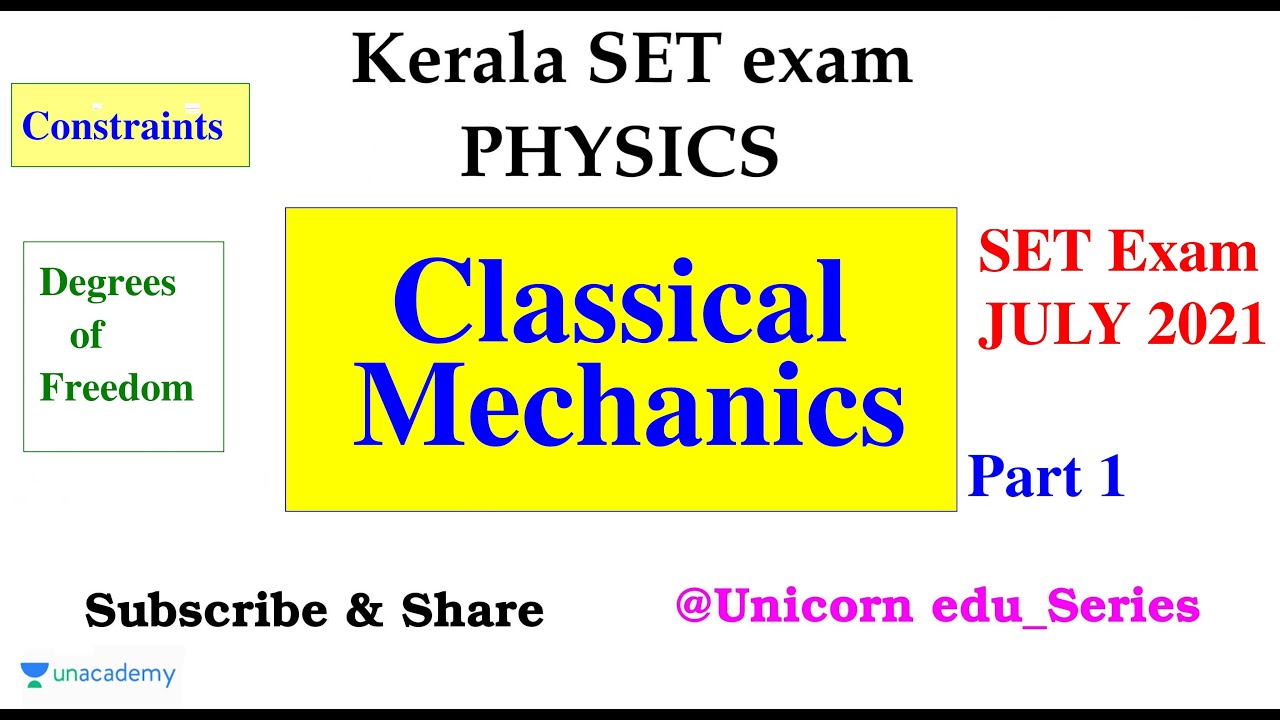 Kerala SET PHYSICS Exam | Classical Mechanics-Part 1| Previous Questions