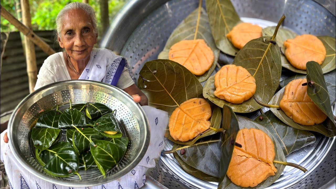 ঠাকুমা তাল দিয়ে সম্পূর্ণ ভিন্ন স্বাদের তালের পাতা পিঠা বানালো।Taler pata pitha recipe in bengali।