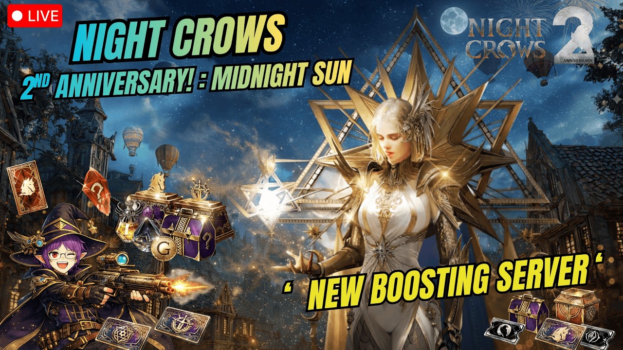 Night Crows 2nd Anniversary  : Midnight Sun , New Boosting Server! ( Tagalog )