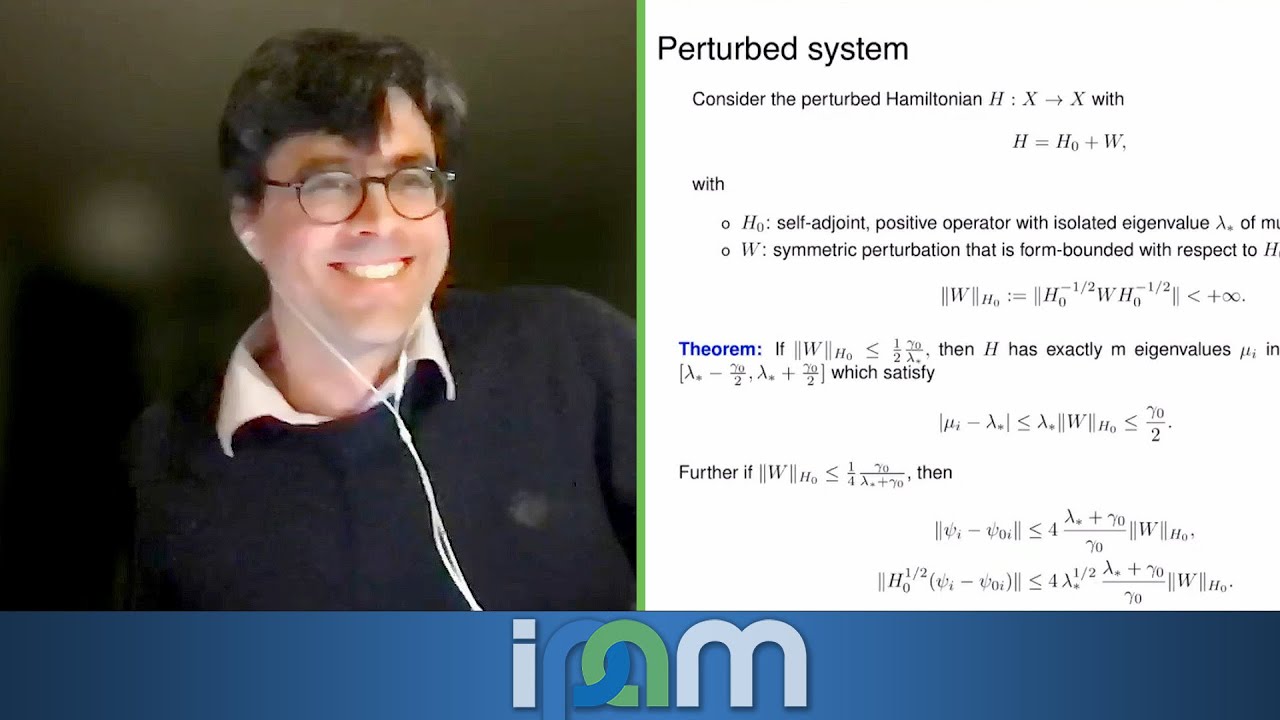 Benjamin Stamm - Eigenvalue problems and error control - IPAM at UCLA