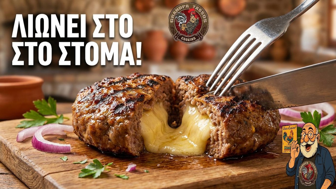 Μπιφτέκι Τριλόφου γεμιστό | Παππούς Τάσος
