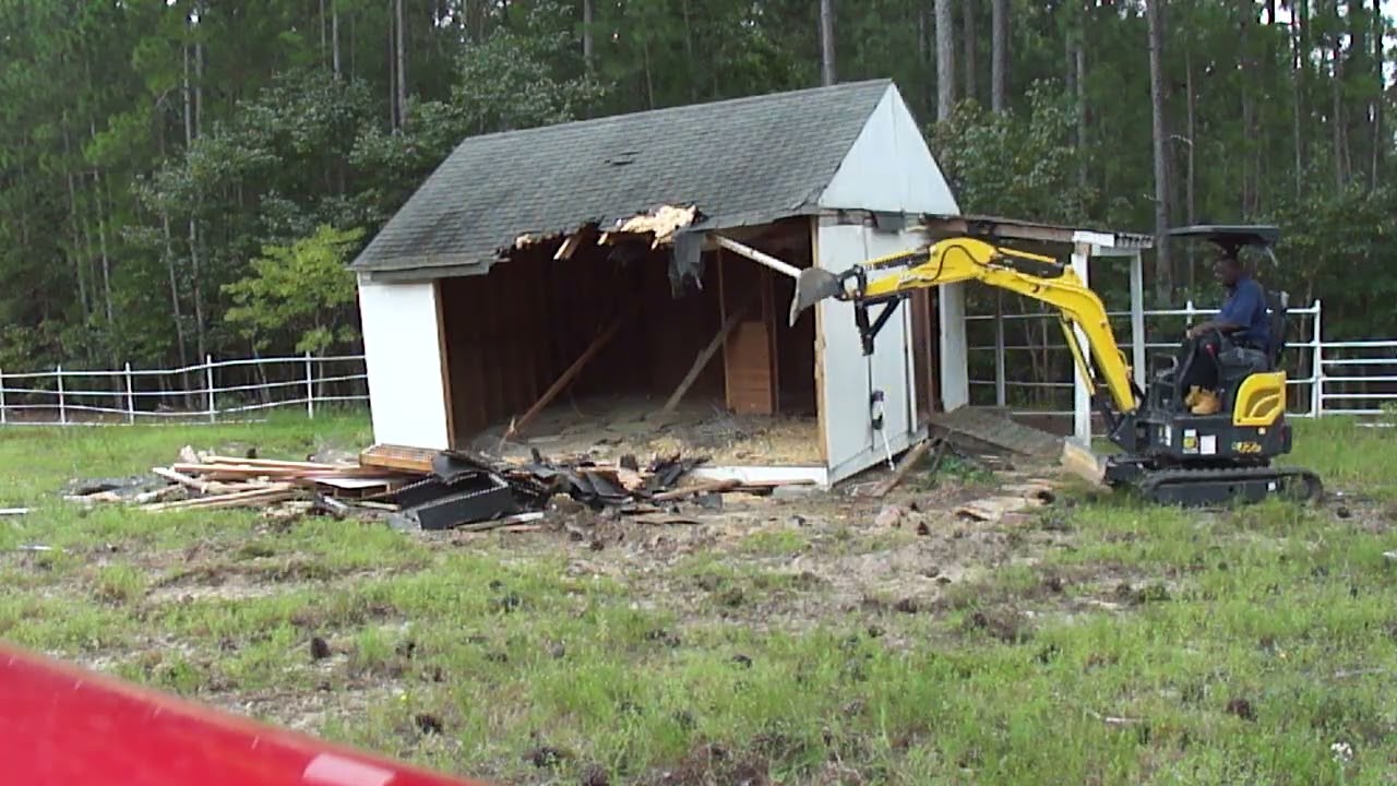 Demolition shed-no experience with 2-ton mini excavator-New Holland E17c- Part 1 #excavator 