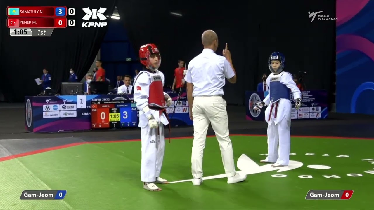 132 Quarter Final Boys  33kg KAZ SAMATULY Nurperzent TUR YENER Mucahit