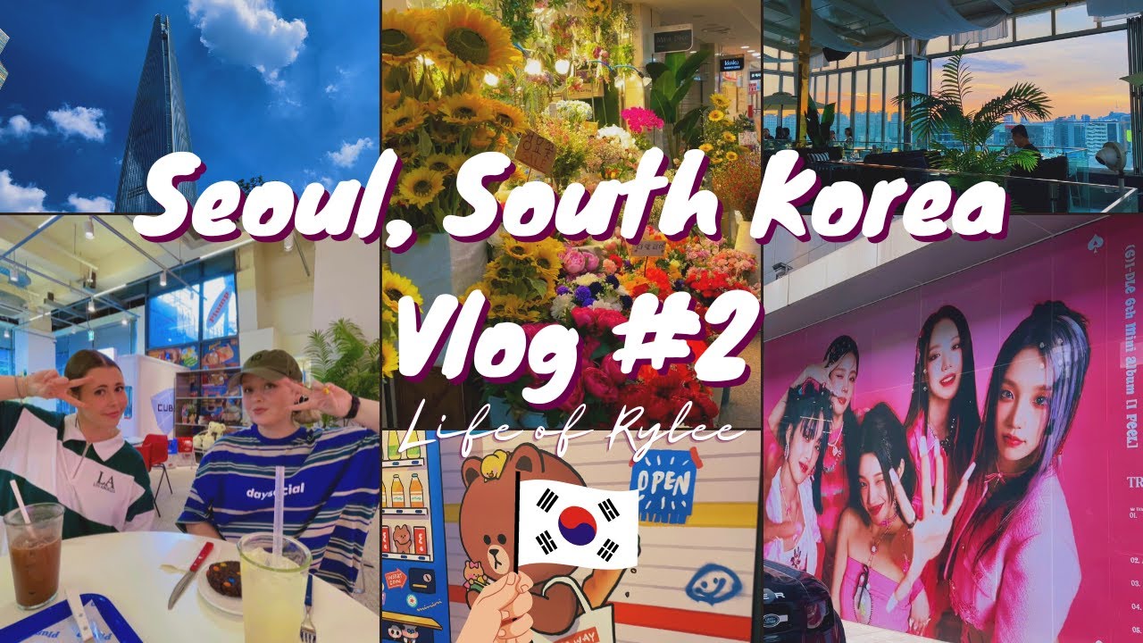 Seoul, South Korea Vlog #2: Lotte World Tower, Goto Mall, Gangnam & Cube Entertainment Cafe  ✈️ 🇰🇷 💕