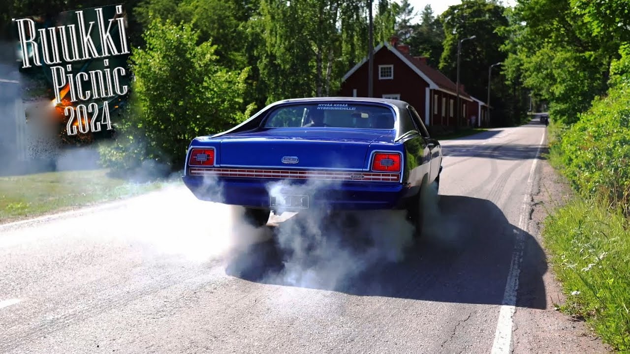 MASSIVE American Cars Meet w/ Loud V8's & Burnouts!! - Ruukki Picnic 2024