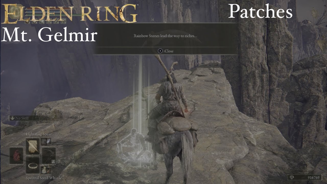 Elden Ring- Mt. Gelmir- Patches, Rainbow Stones lead the way to riches