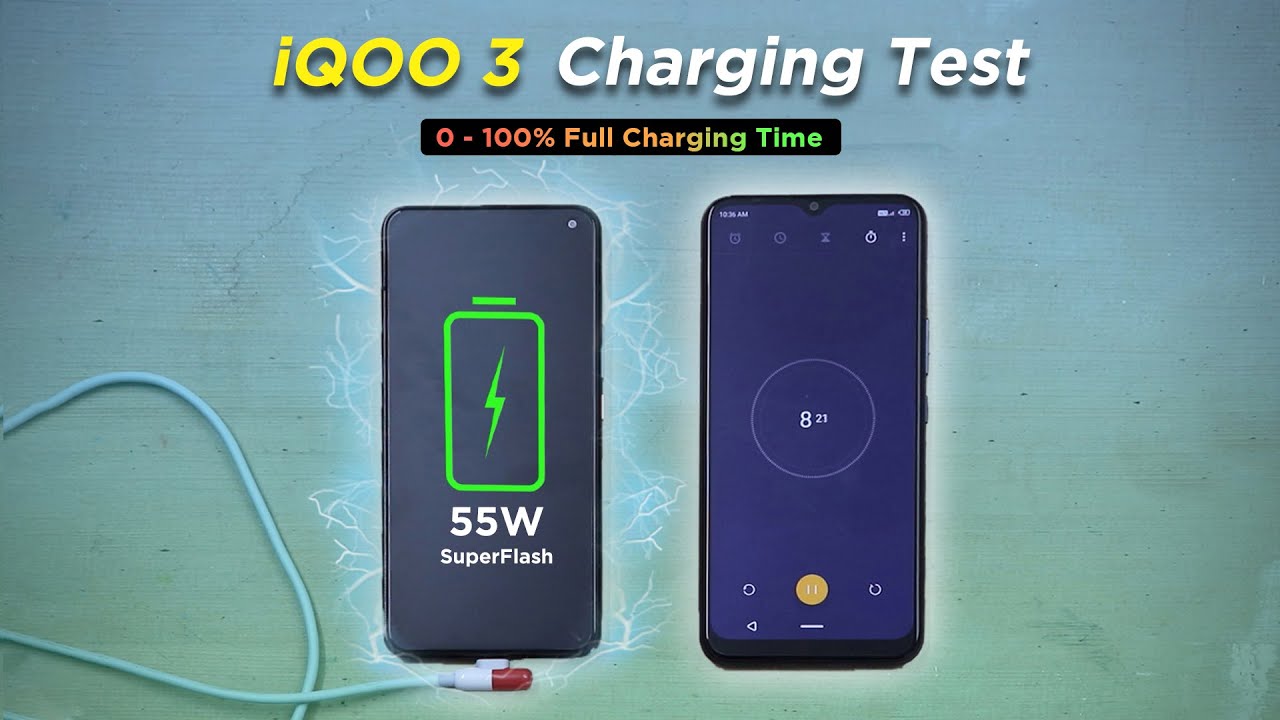 IQOO 3 Charging Test 0-100% with 55W SuperFlash Charger⚡⚡
