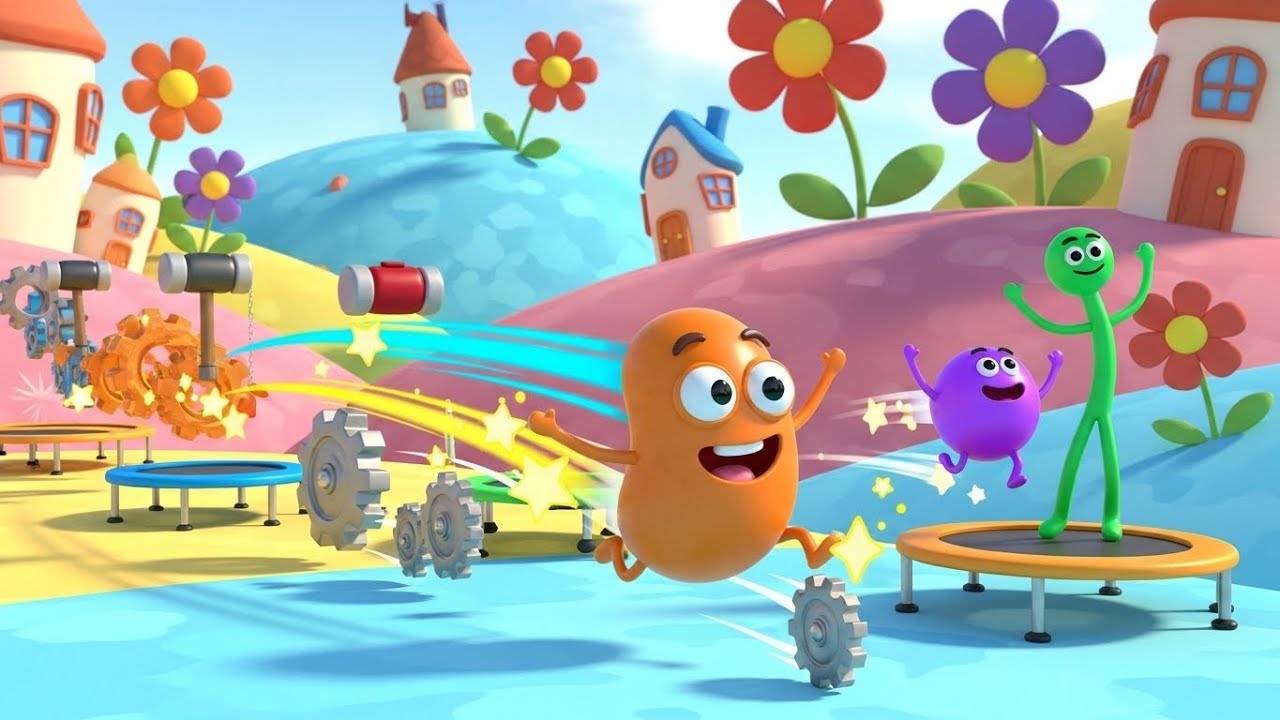 Em Fall Guys, Wobbly Bean quicou na armadilha | Canções Infantis e Rimas para Crianças
