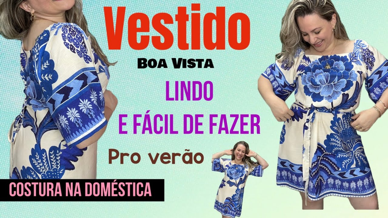 VESTIDO DE VISCOSE SOLTINHO COM REGULAGEM COSTAS E MANGAS, FÁCIL DE FAZER PRO VERÃO #dress #vestidos