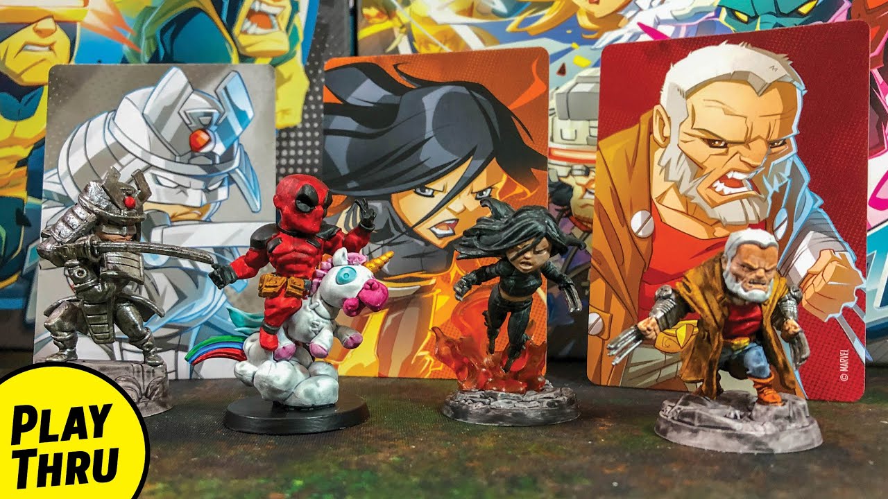 Marvel United DEADPOOL Challenge with Old Man Logan & X-23 vs Silver Samurai