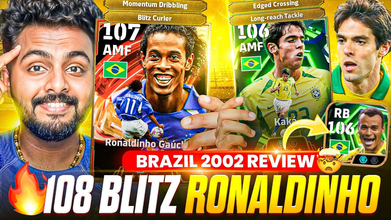 NEW 108 RONALDINHO&rsquo;S BLITZ CURLS ARE MAD🔥😱 KAKA🤯 + CAFU🥵 ILLEGAL CARD WITH UNSTOPPABLE PERFORMANCE🫡