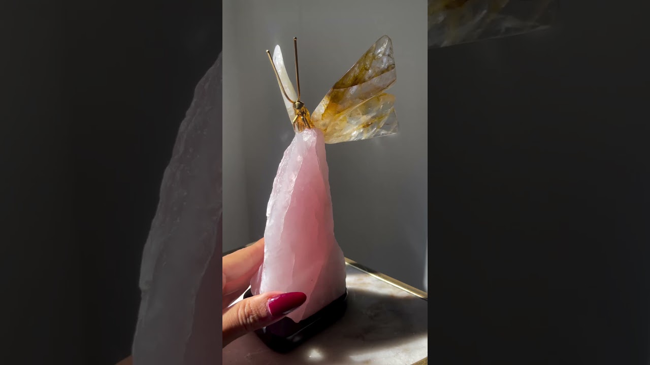 Gold Healer Quartz Butterfly  Crystal Sculpture #crystals