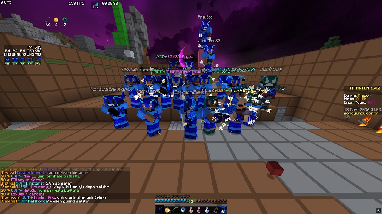 SONOYUNCU TİTANYUM PATLAYAN CLAİMLER HAK VERME PVP #sonoyuncutitanyumsurvival #sonoyuncutitanyumpvp