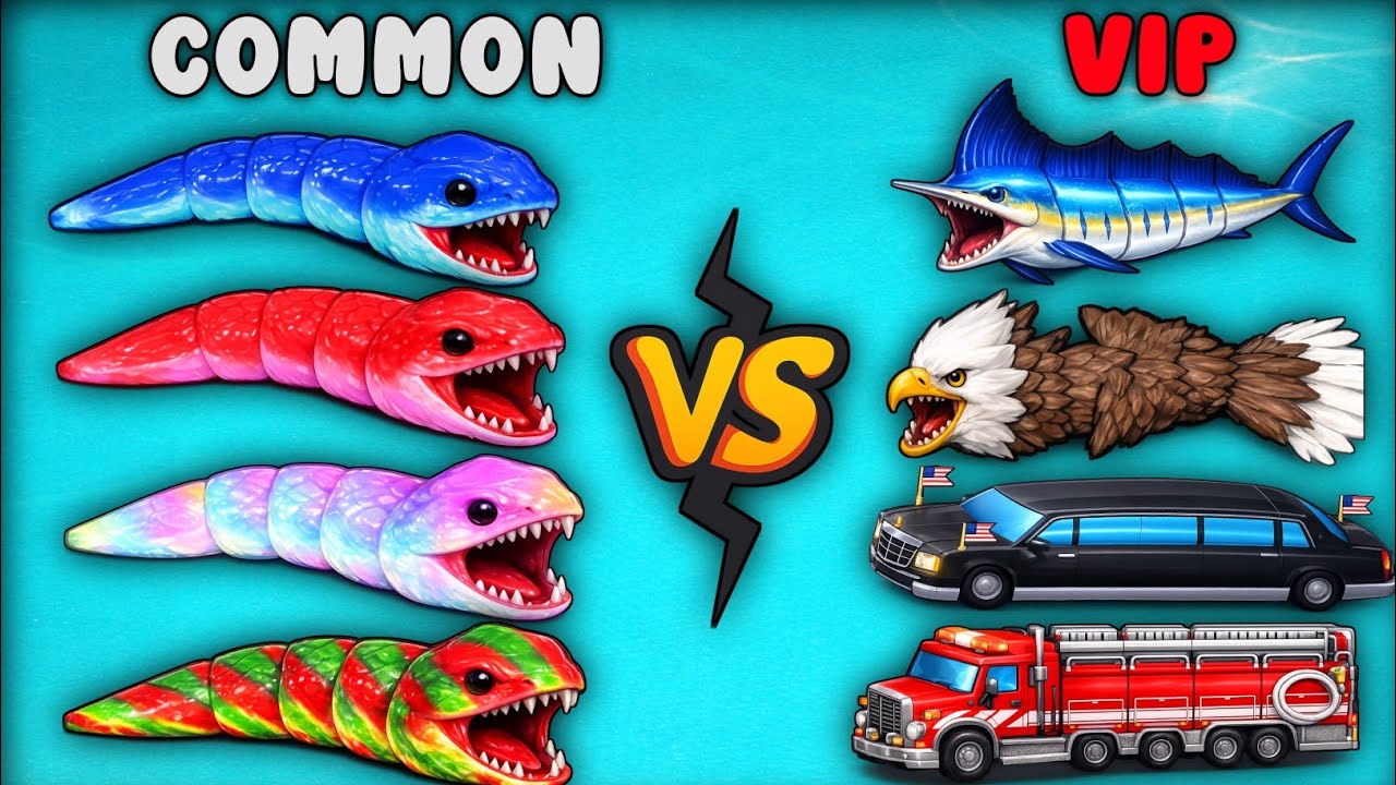 😱 SNAKE CLASH IO: COMMON🆚VIP—MAX LEVEL SNAKE SKIN COMPARISON TO FIND WHICH ONE IS TRULY BETTER?!#213