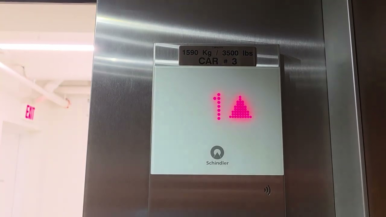 Schindler 3100 MRL Traction Elevator at the Downtown Oswego, IL Parking Garage