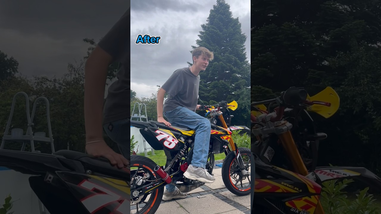 Before and after with voca 50/70 exhaust for Rieju Mrt 50 Pro