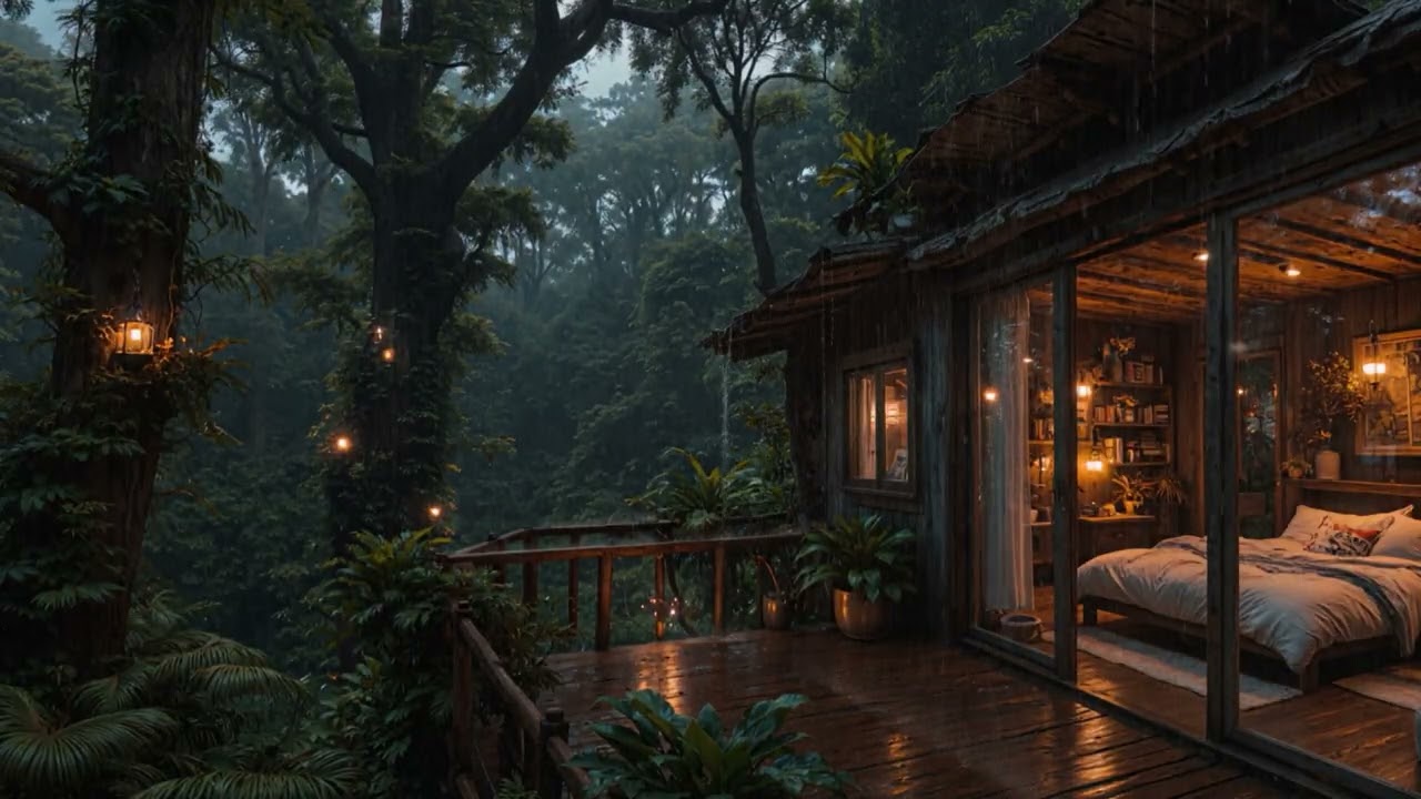 Slow Gentle Rain at a Hidden Cabin in the Woods 🌧️🌲 | Peaceful Night Sounds