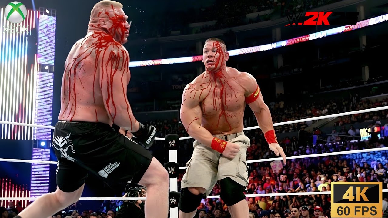 brock lesnar vs john cena – wrestlemania 25 epic battle | beast vs legend 🔥