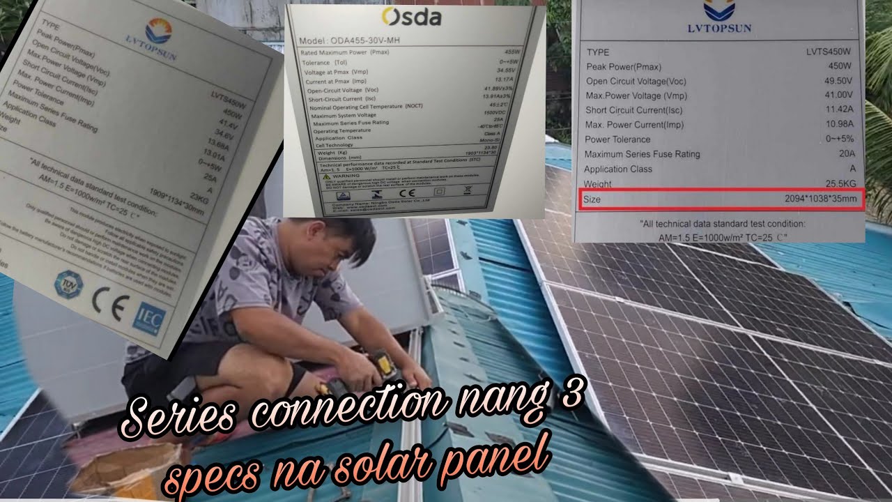 Tatlong magka ibang solar panel in series connection 