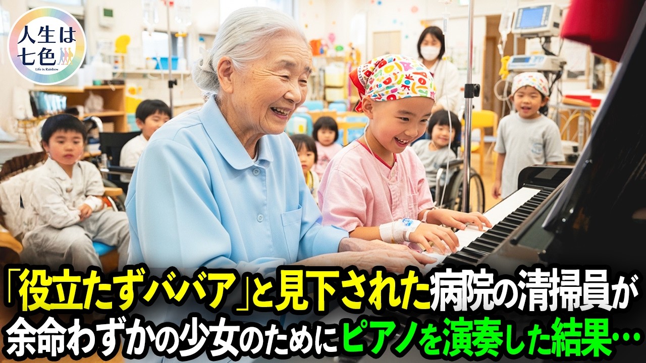 「清掃員が出しゃばるな！」小児病棟で見下された老婆がピアノを演奏した瞬間、余命わずかの少女が目の前に現れて…【感動ストーリー】