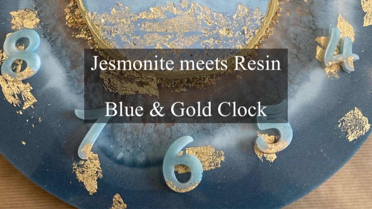 #204 Jesmonite meets Resin - Beautiful Clock in Blue and Gold