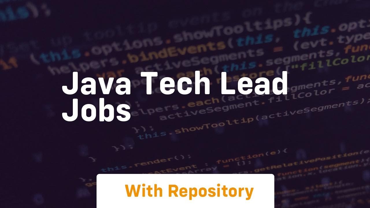java tech lead jobs