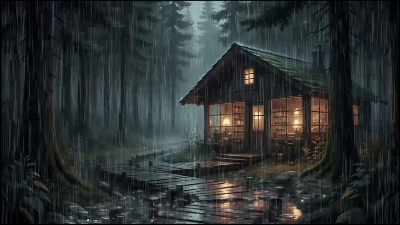 Rain Washed Woodland Cabin 🌧 | Gentle Rain Sounds for Deep Sleep, Stress Relief, and Quiet Rain
