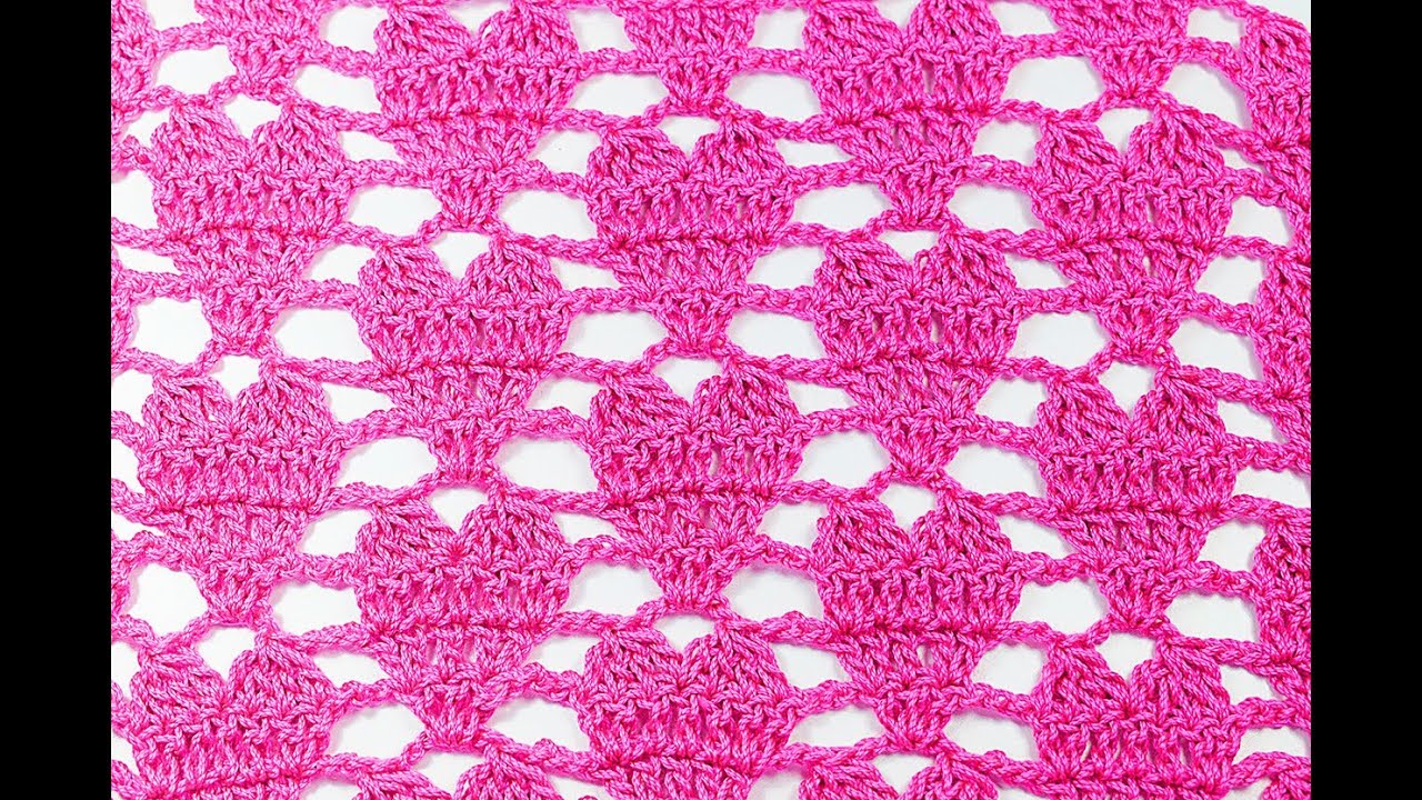 Punto de corazones a crochet muy facil y rapido