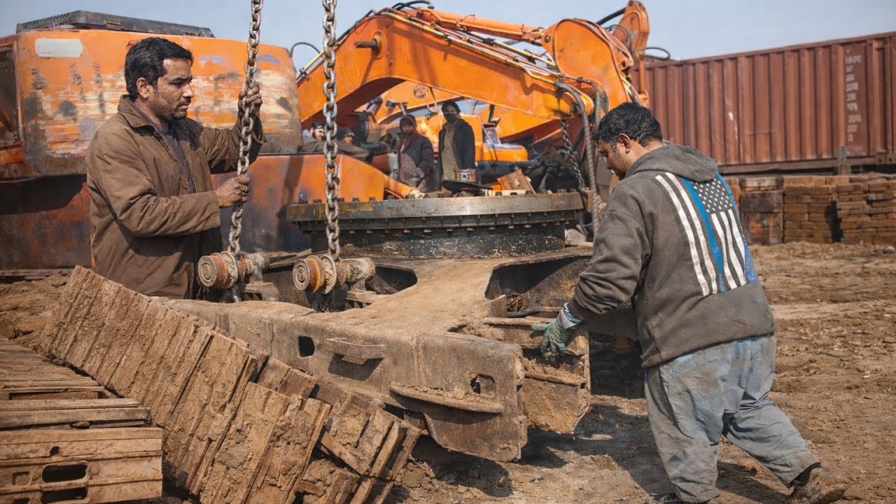 China Imported Used Doosan Excavator Reassembling In Afghanistan Workshop||