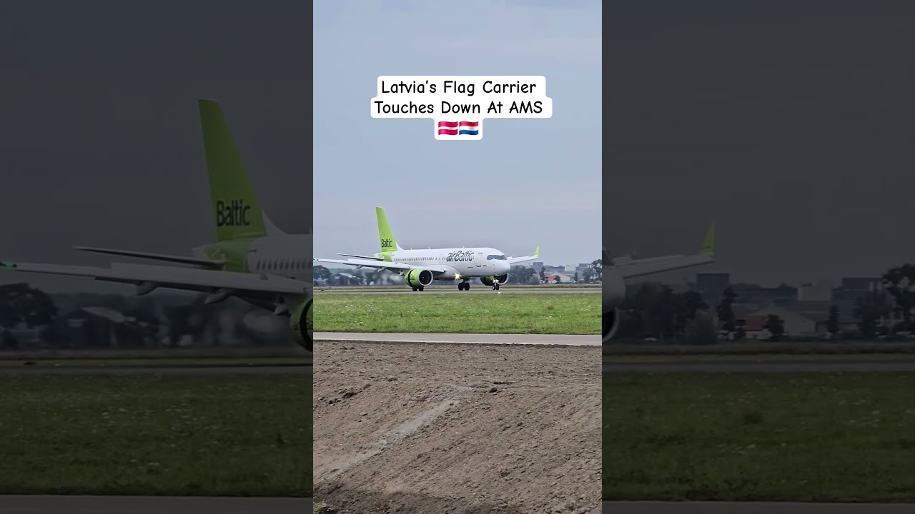 Air Baltic A220-300 BT619 Arrival From Riga To Amsterdam ✈️