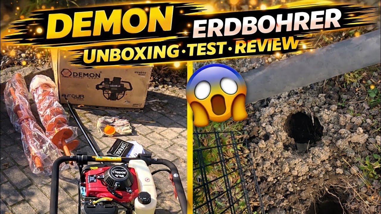 DEMON Benzin Erdbohrer / Erdlochbohrer 5,2 PS Vorstellung Review POV Unboxing