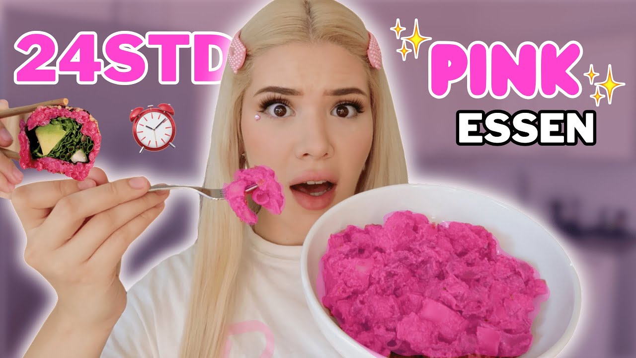 24 STUNDEN nur PINK essen! 🩷🍜 | Vanessa Zinner