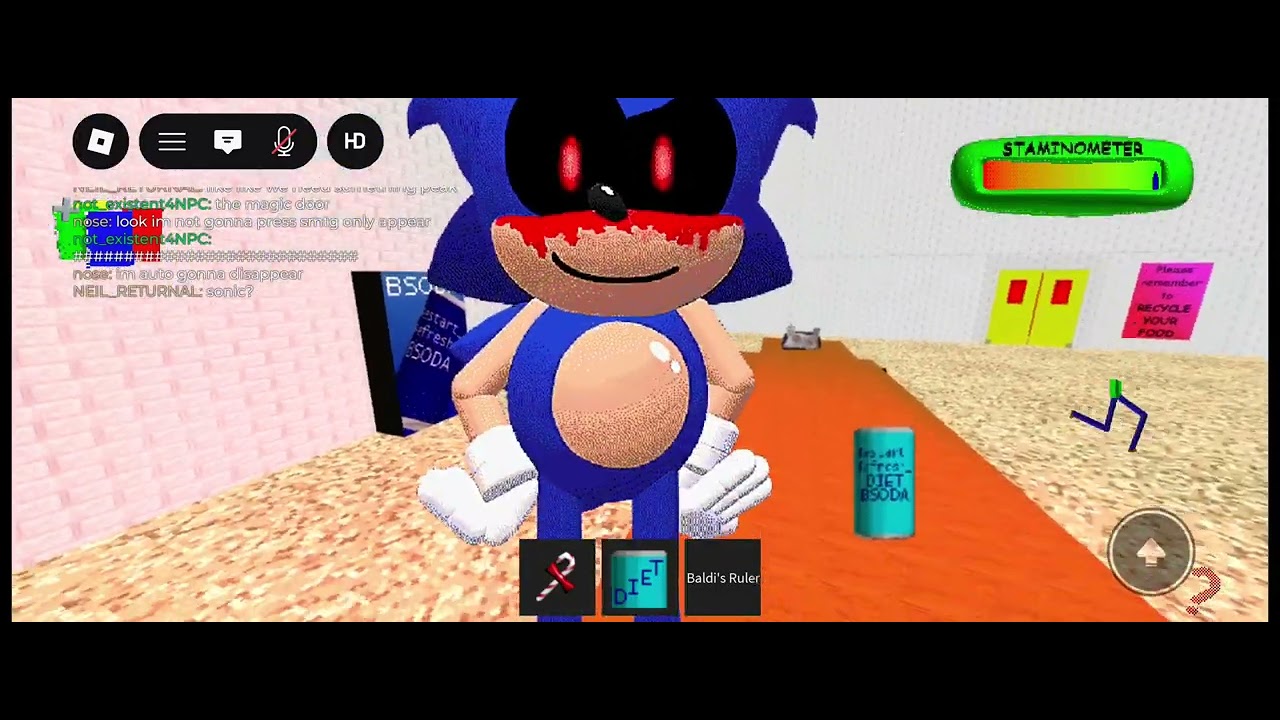 SONIC.exe in plays as baldi movie